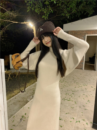 Actual shot of new autumn and winter styles~Korean style shawl cardigan half turtleneck sleeveless vest dress knitted suit for women