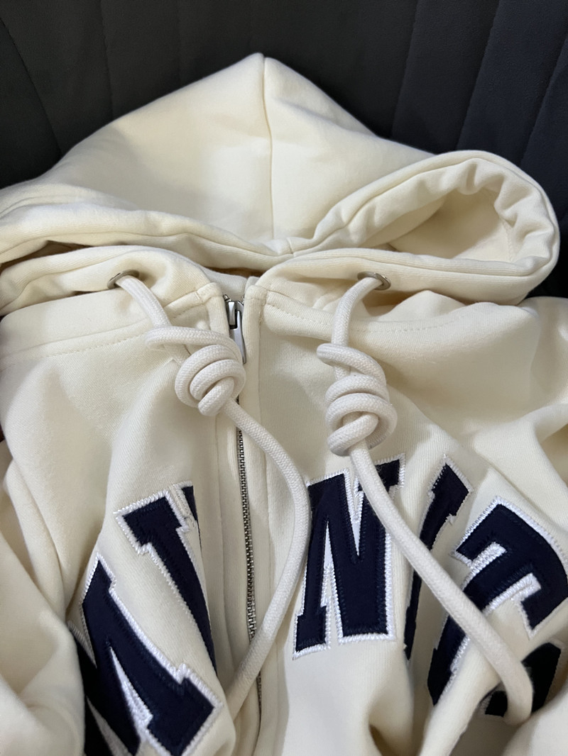 310g imitation cotton interwoven fabric, non-pilling, winter velvet sweatshirt for women with embroidered hood, double layer hood with back strip