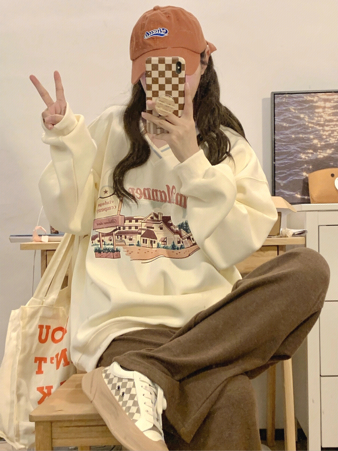 Imitation cotton Chinese cotton composite milk silk 320g silver fox velvet 420g round neck hooded double hood loose sweatshirt