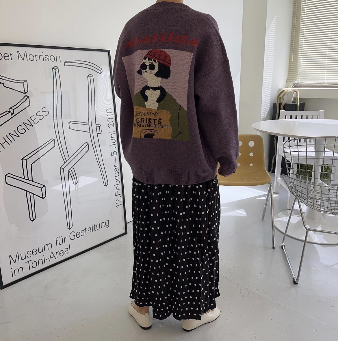 慵懶學院風毛衣外套女秋冬新款寬鬆墨鏡女孩復古針織百搭上衣