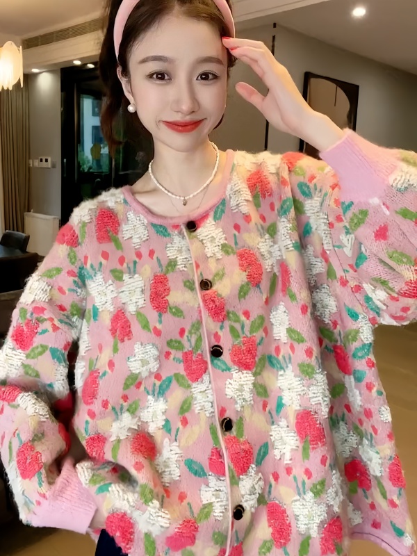 軟糯慵懶風開衫毛衣外套女秋冬季寬鬆外穿設計感小眾針織上衣