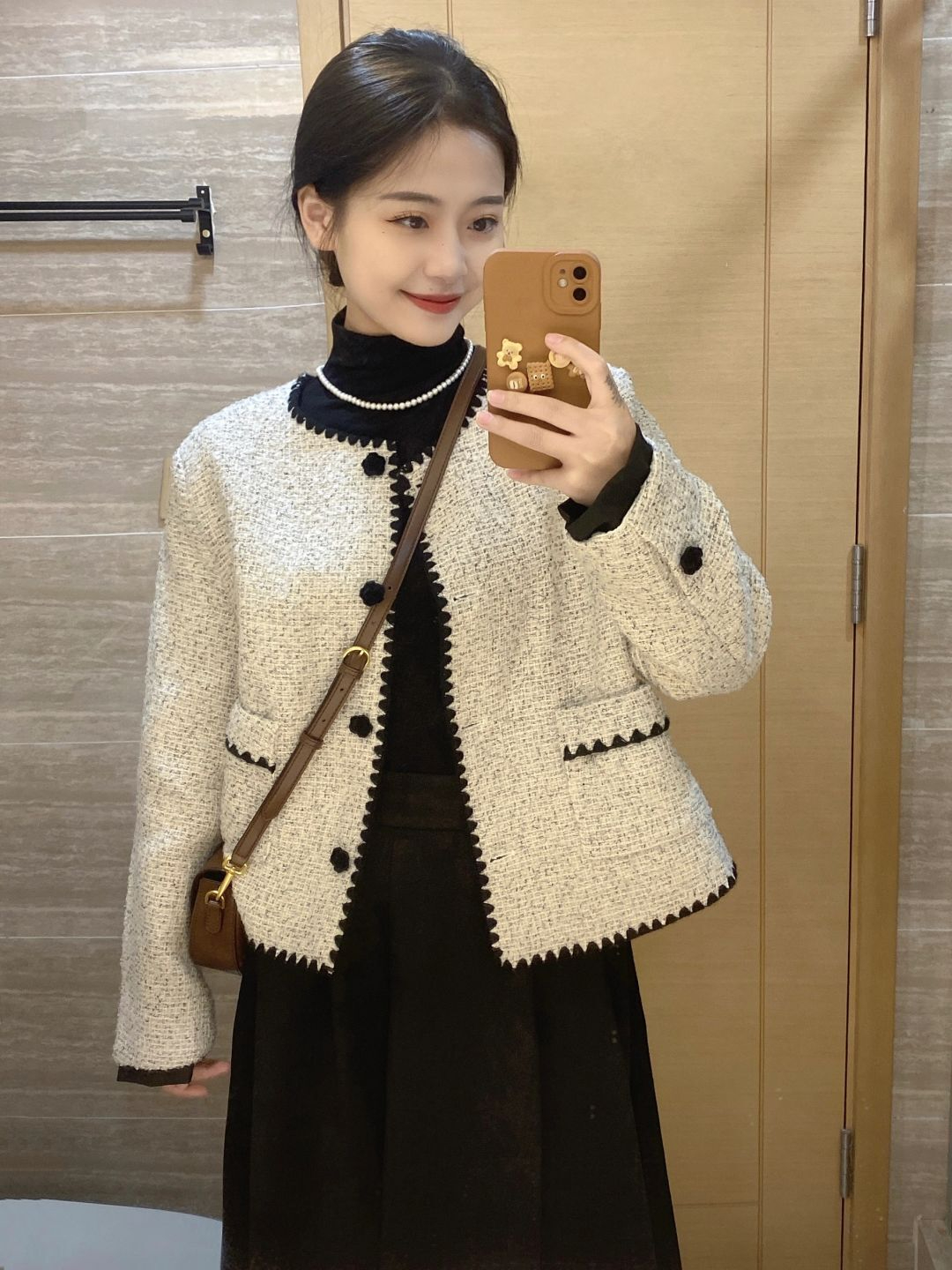 2023秋季新款小個子高端名媛氣質高級感上衣法式小香風短款外套女