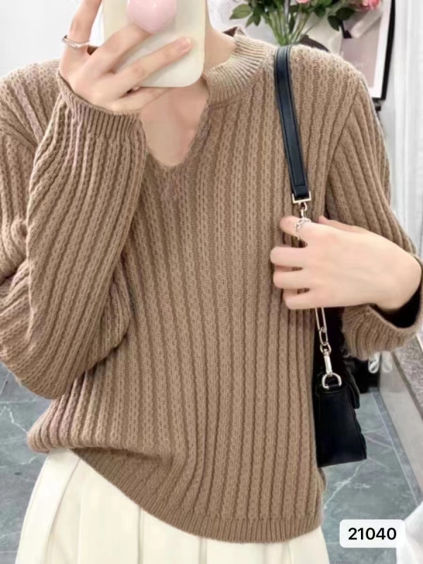 秋冬新款韓版圓領立體花不規則木耳邊長袖上衣女