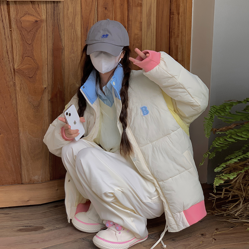 實拍棉服女外套韓版短款麵包服小個子大碼港風寬鬆羽絨服學生胖MM