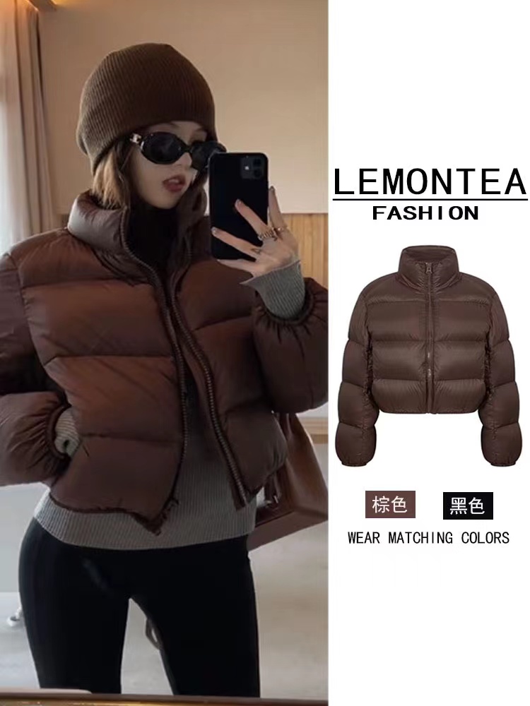 LEIYU短款三防加厚新款羽絨棉服女立領小個子麵包服歐美ins外套潮