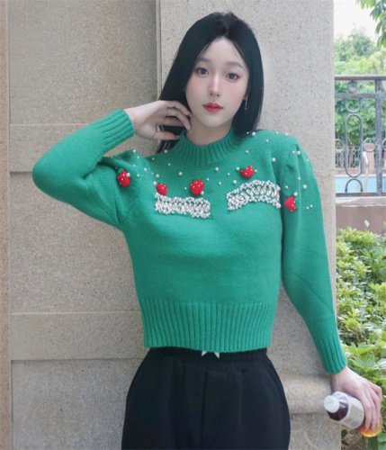 2023实拍新款针织衫女韩国东大门网红同款GLYP潮牌休闲毛衣女