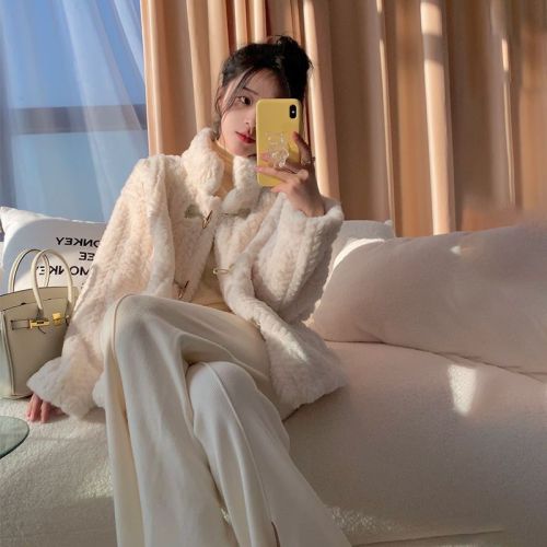New loose casual imitation rex rabbit fur coat for women thickened warm and environmentally friendly internet celebrity fur coat winter