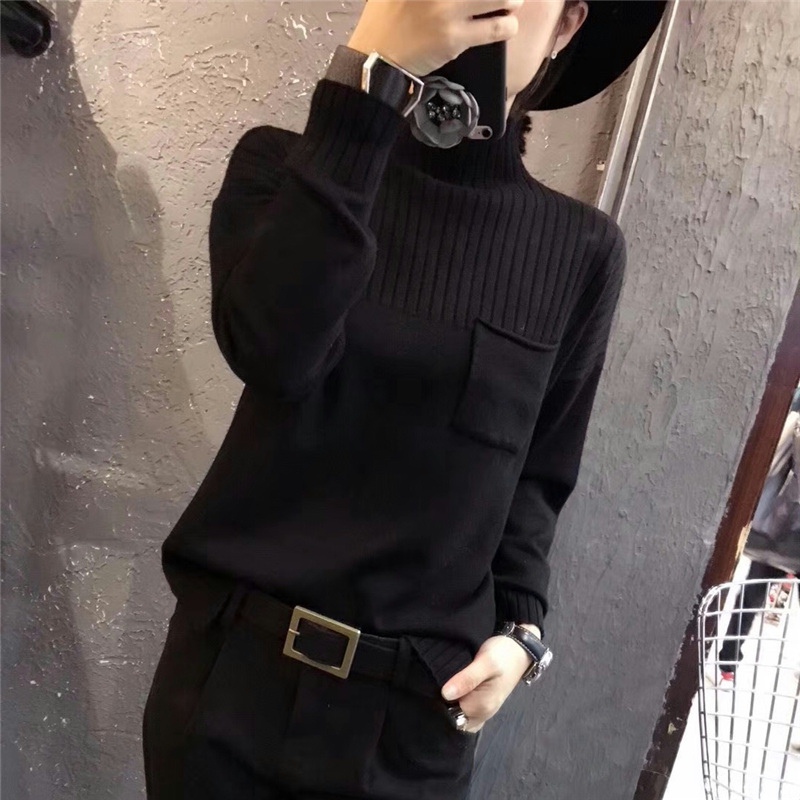 半高領麻花針織打底衫毛衣女秋冬季2023新款慵懶寬鬆氣質別致上衣