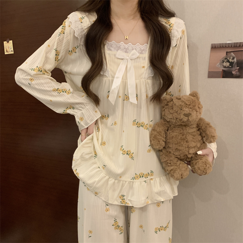 實拍 新款純棉公主風甜美可愛睡衣家居服