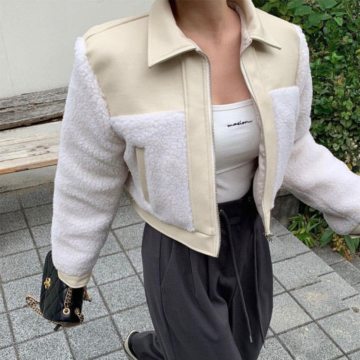 洋氣拼接夾克外套