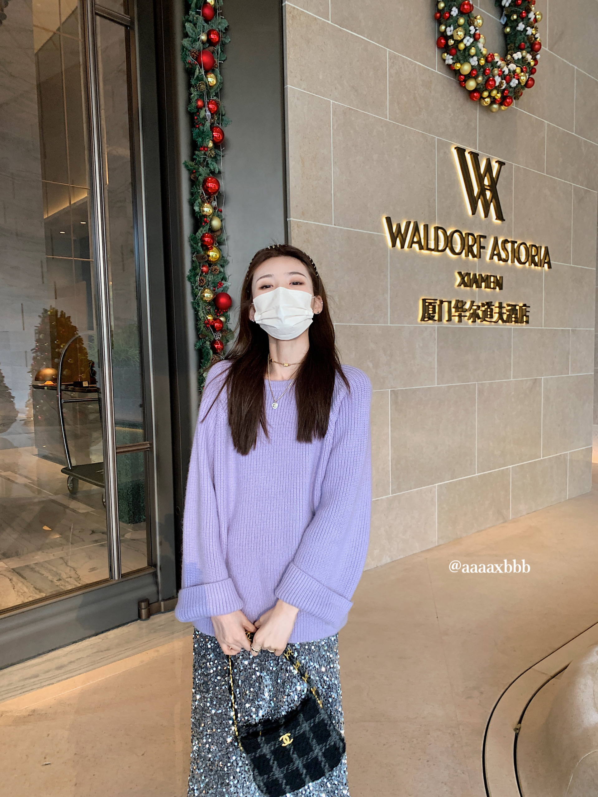 aaaaxbbb 佩格後花園 軟糯兩色套頭大毛衣女圓領韓系寬鬆顯瘦上衣