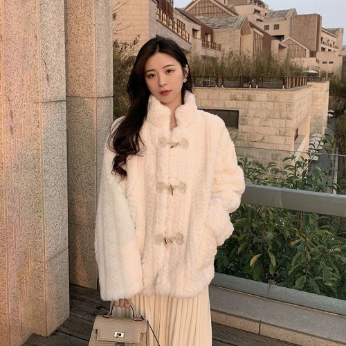 New loose casual imitation rex rabbit fur coat for women thickened warm and environmentally friendly internet celebrity fur coat winter