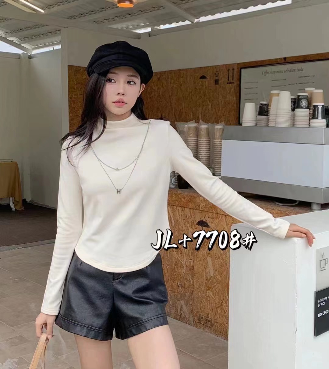 European design color matching half turtleneck bottoming shirt T-shirt for women 2023 autumn and winter new slim slim long-sleeved top