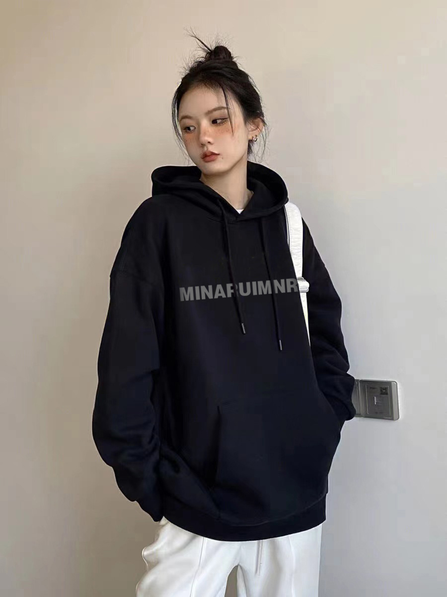 官圖華棉複合薄款310克/加絨410克秋冬裝衛衣女印花