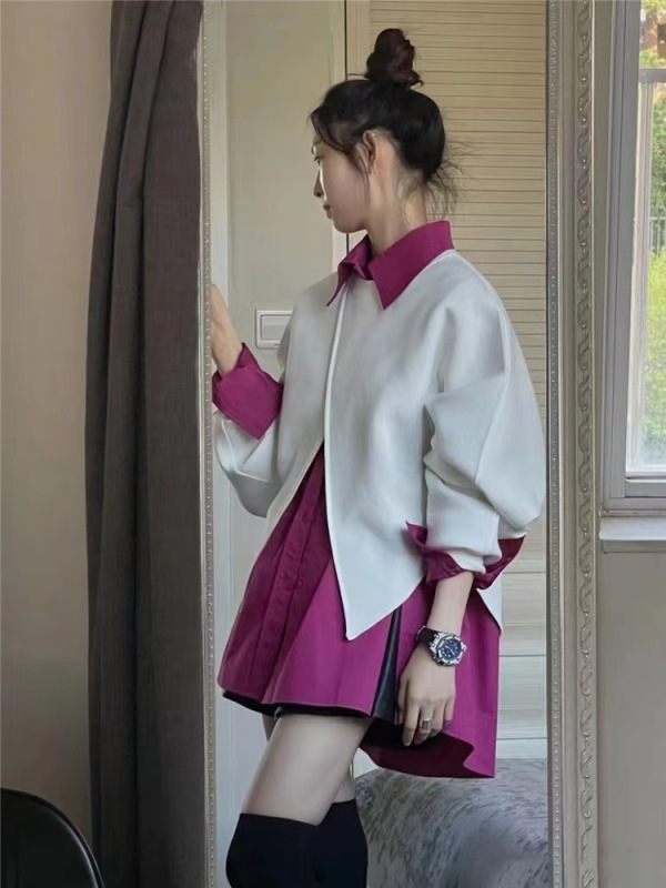 早秋法式設計感小眾襯衫秋裝女2023年新款高級感長袖兩件套女上衣