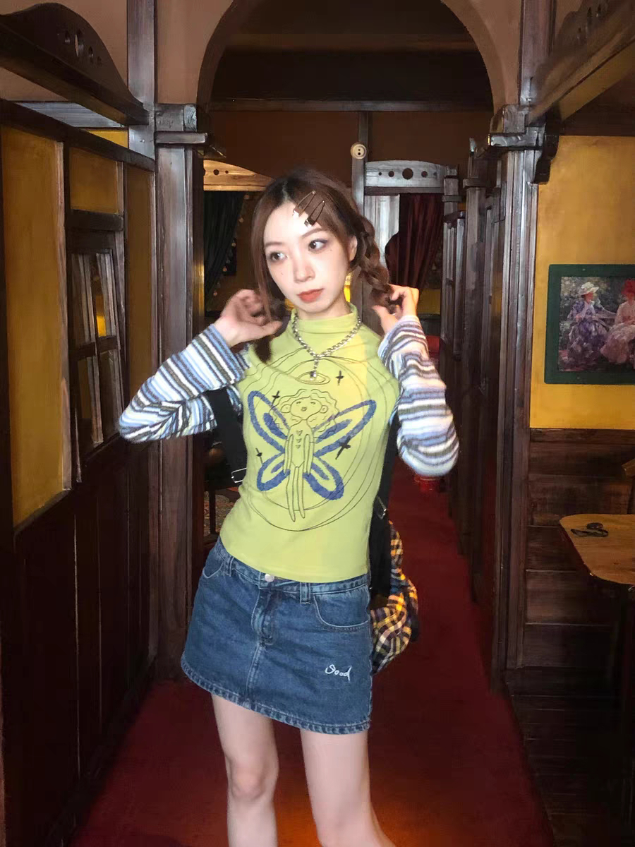 260 customizable 2023 new long-sleeved T-shirt Korean style fashion slim top for women