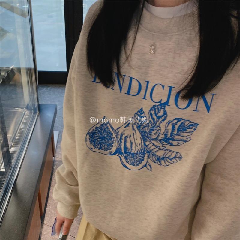 薄款魚鱗+加絨加厚衛衣秋冬季韓版寬鬆圓領衛衣女女上衣