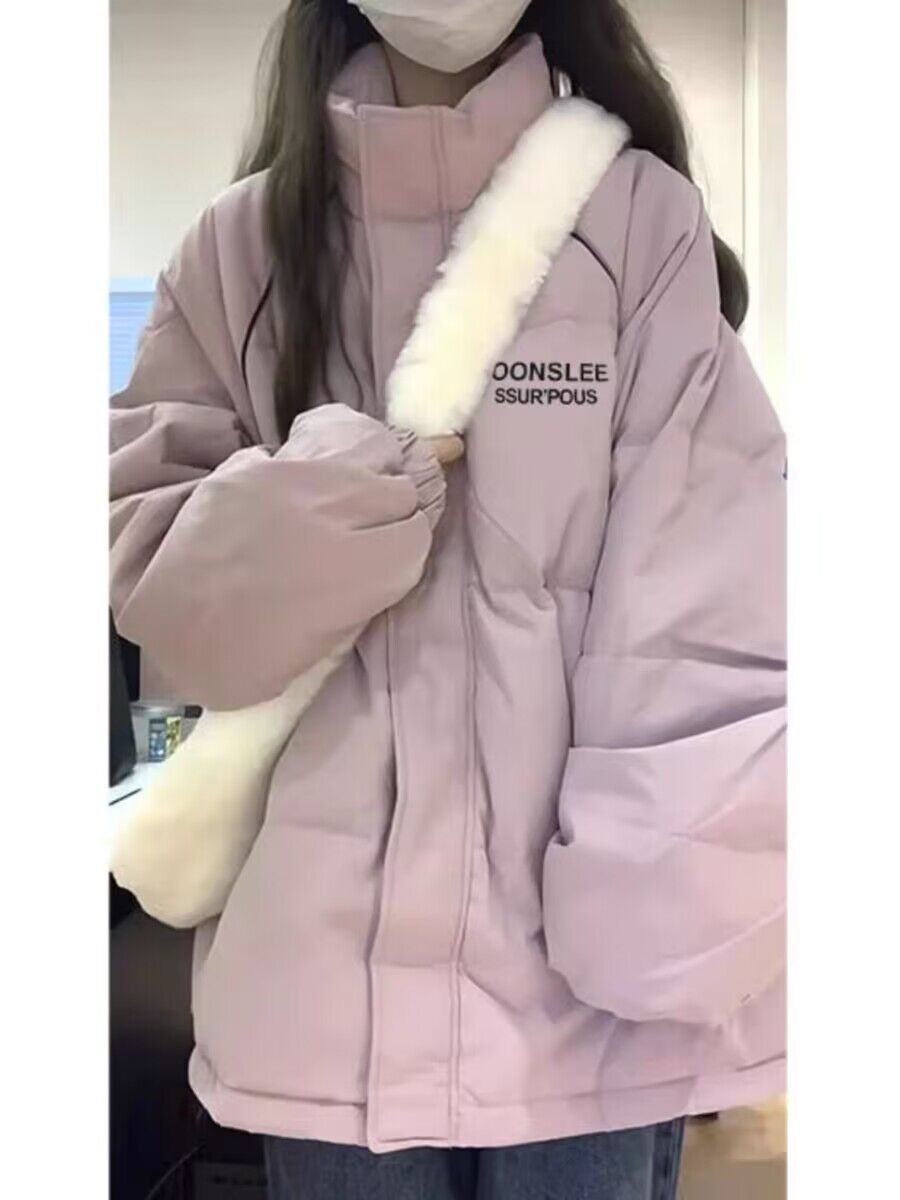 Stand collar bread coat cotton coat women winter 2023 new loose and versatile thickened warm cotton coat