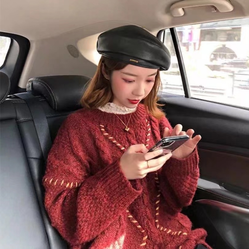 減齡時尚麻花毛衣冬季慵懶風復古港風套頭針織衫加厚外套女