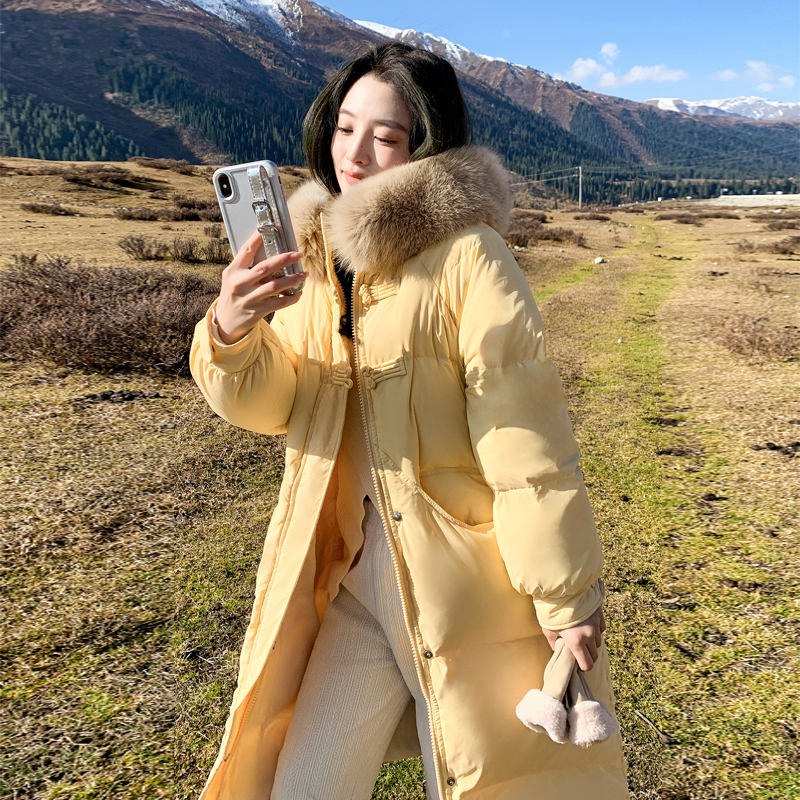 Actual shot of down jacket for women 2023 new style mid-length high-end fashion Korean style winter long style
