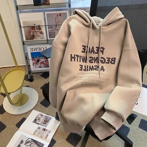 320克純棉華棉複合牛奶絲連帽衛衣