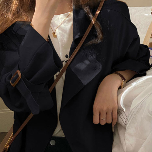 Plush velvet windbreaker coat for women, mid-length and small, 2023 autumn and winter new fashion trendy chic Korean style coat