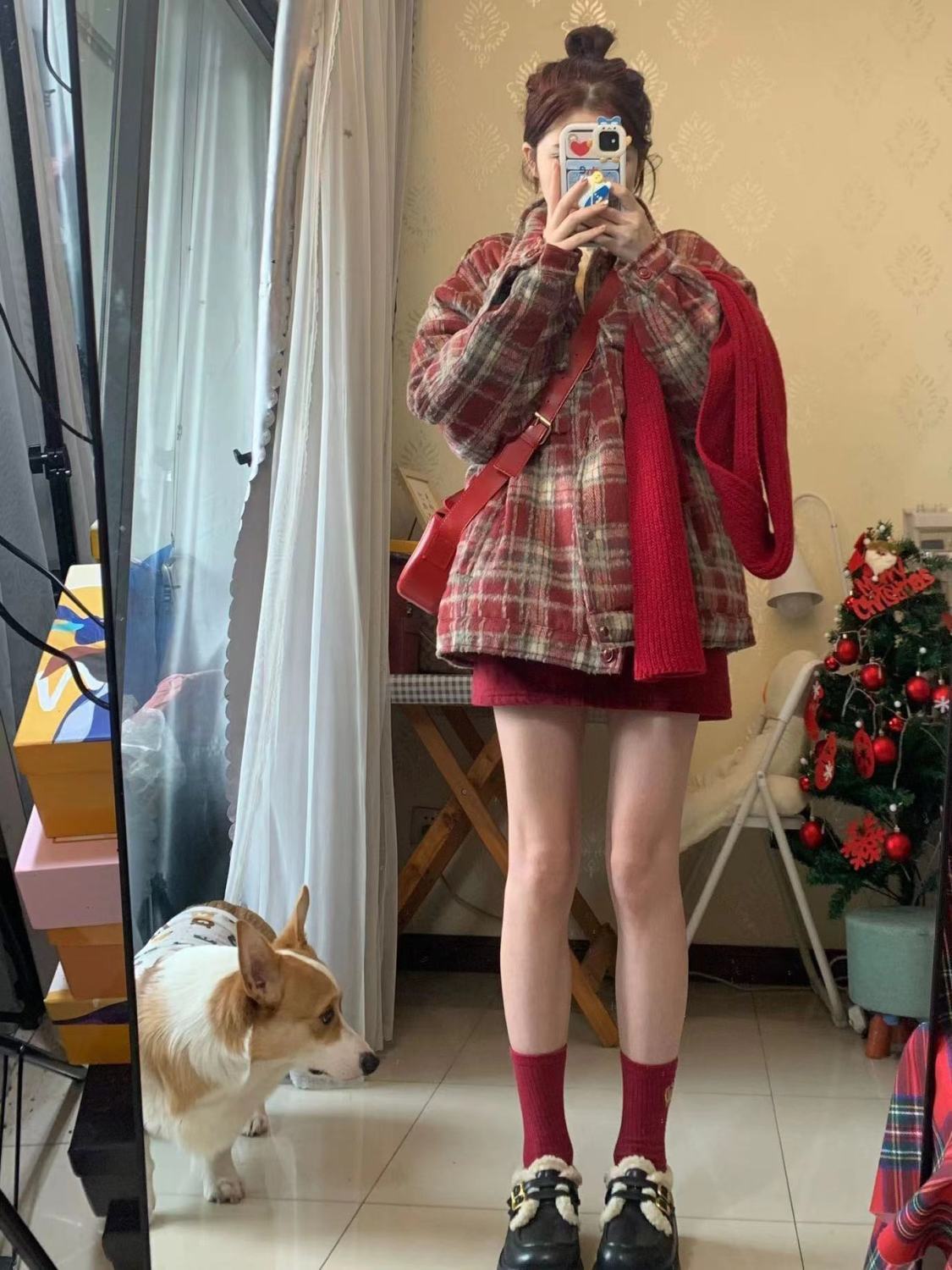 美式復古新年戰袍設計感加厚外套女秋冬季小香風夾克棉衣棉服上衣