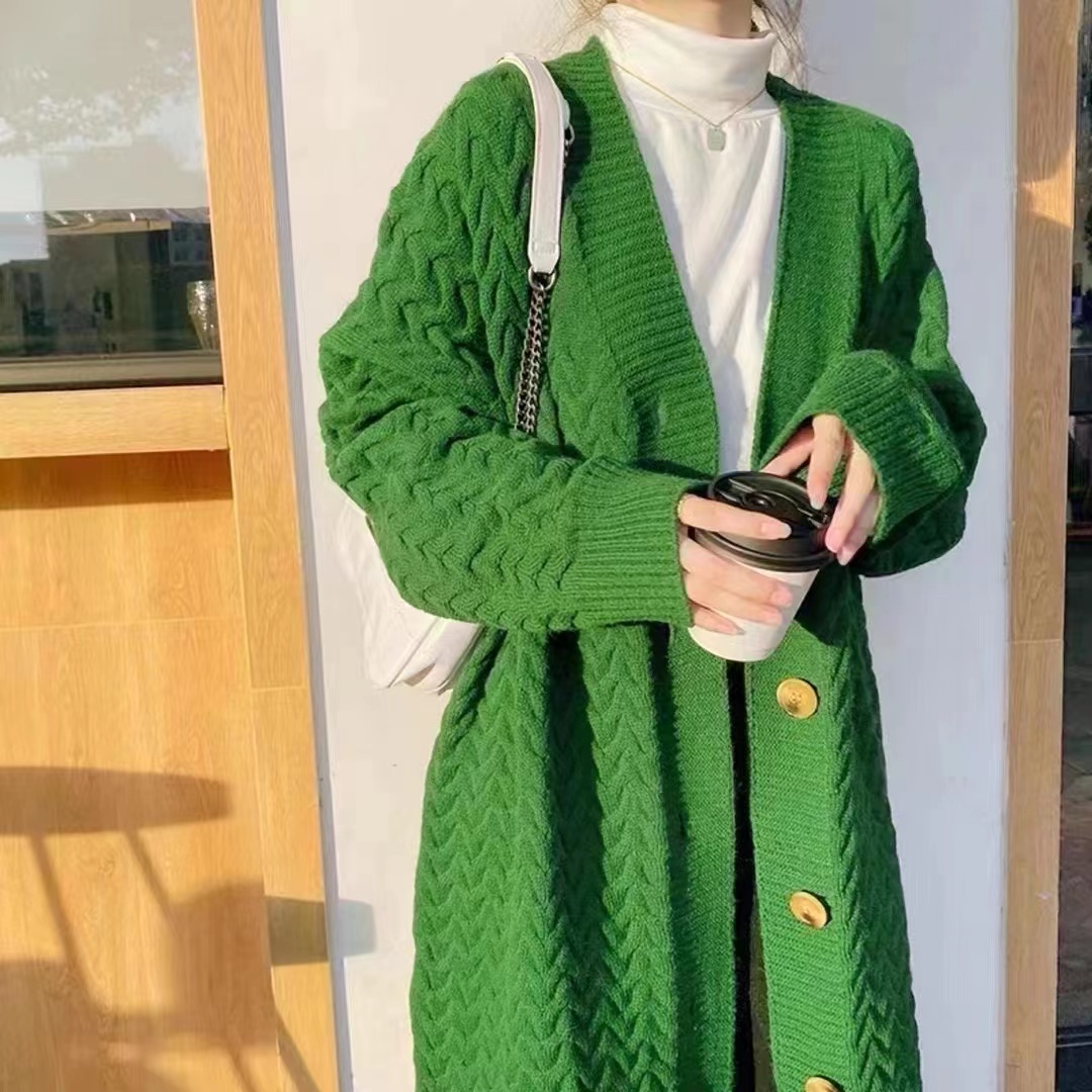 秋冬裝大碼女裝胖MM韓版長袖開衫毛衣中長款外套L-4XL200斤