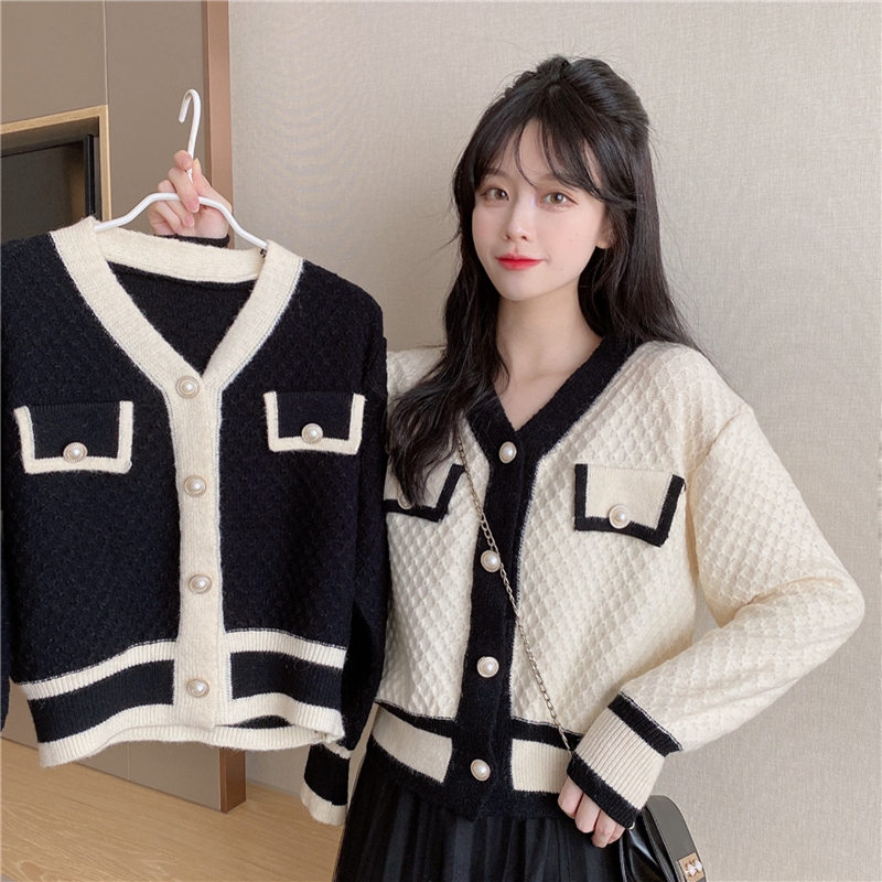 Knitted jacket for women 2023 spring and autumn new style outer top, Japanese style, small lady style short cardigan, thin
