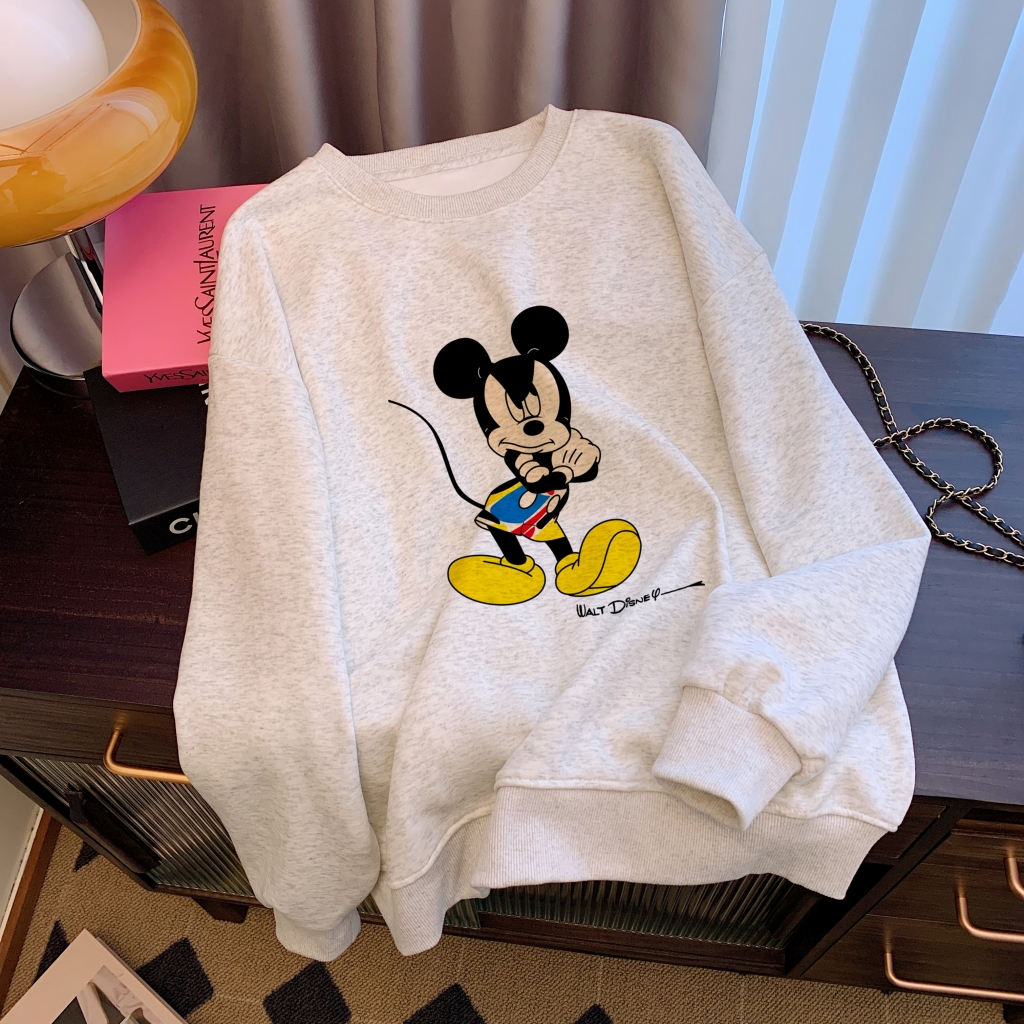 Actual shot of Huamian Thin 310g/Fleece 410g Autumn and Winter Sweater Women's Printed Large Size Women's Wear