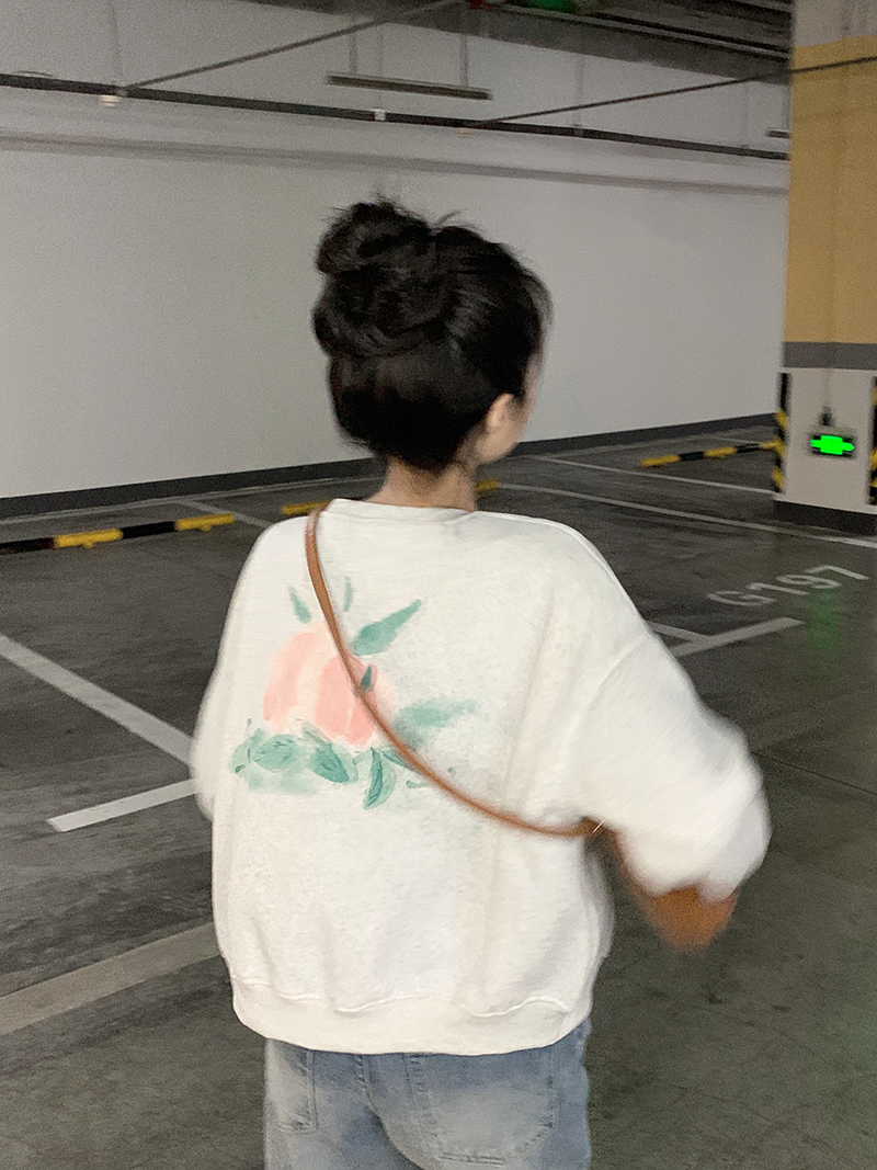 本店原創~實拍~印花短款圓領加絨加厚衛衣