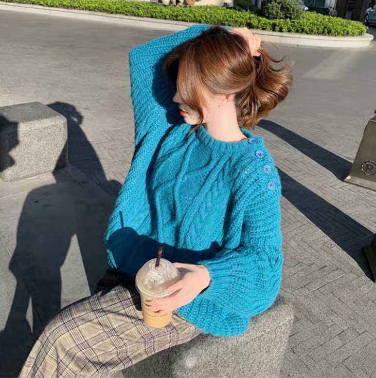 冬裝大碼女裝洋氣慵懶風麻花套頭毛衣女顯瘦針織打底衫L-4XL200斤