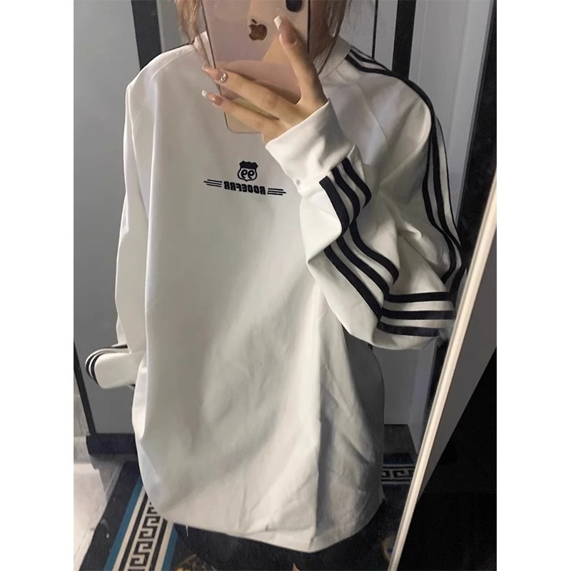 後包領不起球配棉螺口 仿棉華棉複合320剋薄款衛衣女圓領字母刺繡