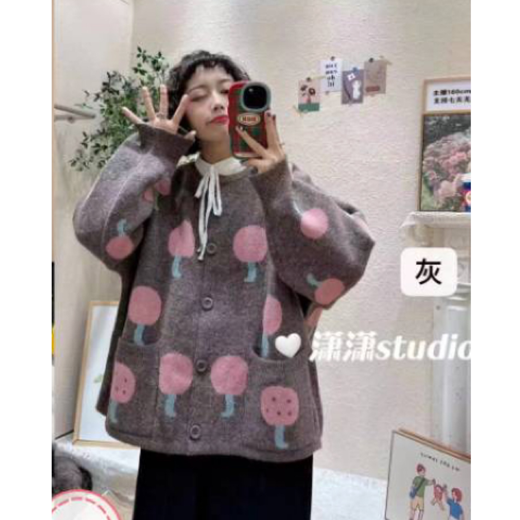 廠家正版劉美麗同學高級感質量厚實保暖蘑菇頭小可兒
