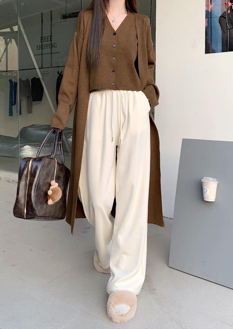 實拍 2023秋冬新款女裝顯瘦針織衫兩件套背心+外套
