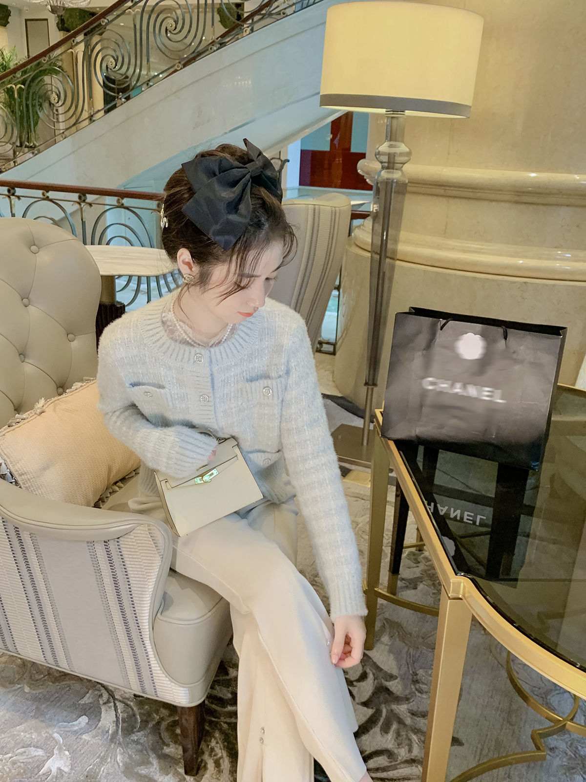韓國東大門水貂毛毛衣女冬季新款軟糯亮絲開衫毛衣氣質百搭上衣