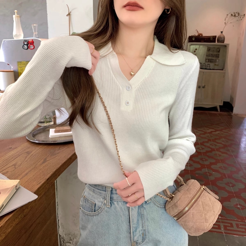 Half turtleneck black knitted bottoming sweater wool women's autumn and winter 2023 new high-end slim long-sleeved inner sweater