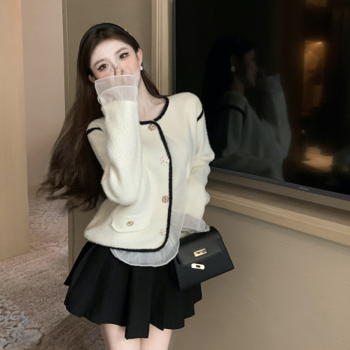 Actual shot Korean style imitation rabbit fur mink velvet jacket for women autumn and winter loose thickened top half open collar short jacket