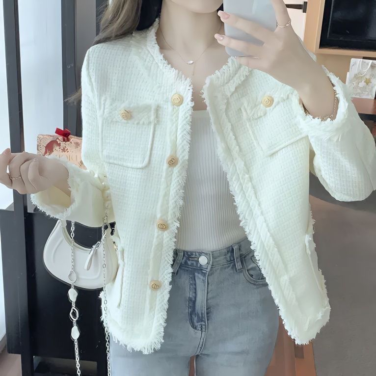French socialite small fragrant style jacket for women autumn and winter outer wear new temperament fashion high-end slim jacket top