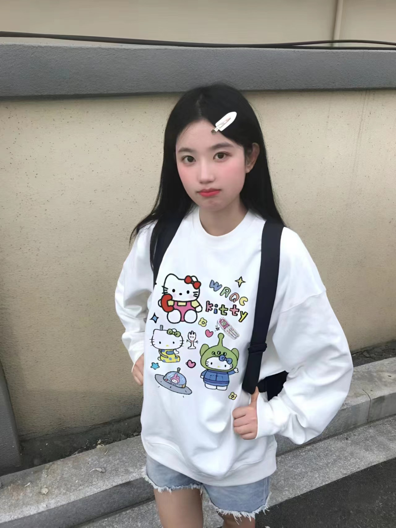 防棉華棉複合牛奶絲300克/銀狐絨400克圓領衛衣女