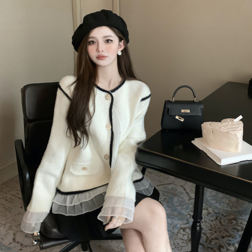 Actual shot Korean style imitation rabbit fur mink velvet jacket for women autumn and winter loose thickened top half open collar short jacket