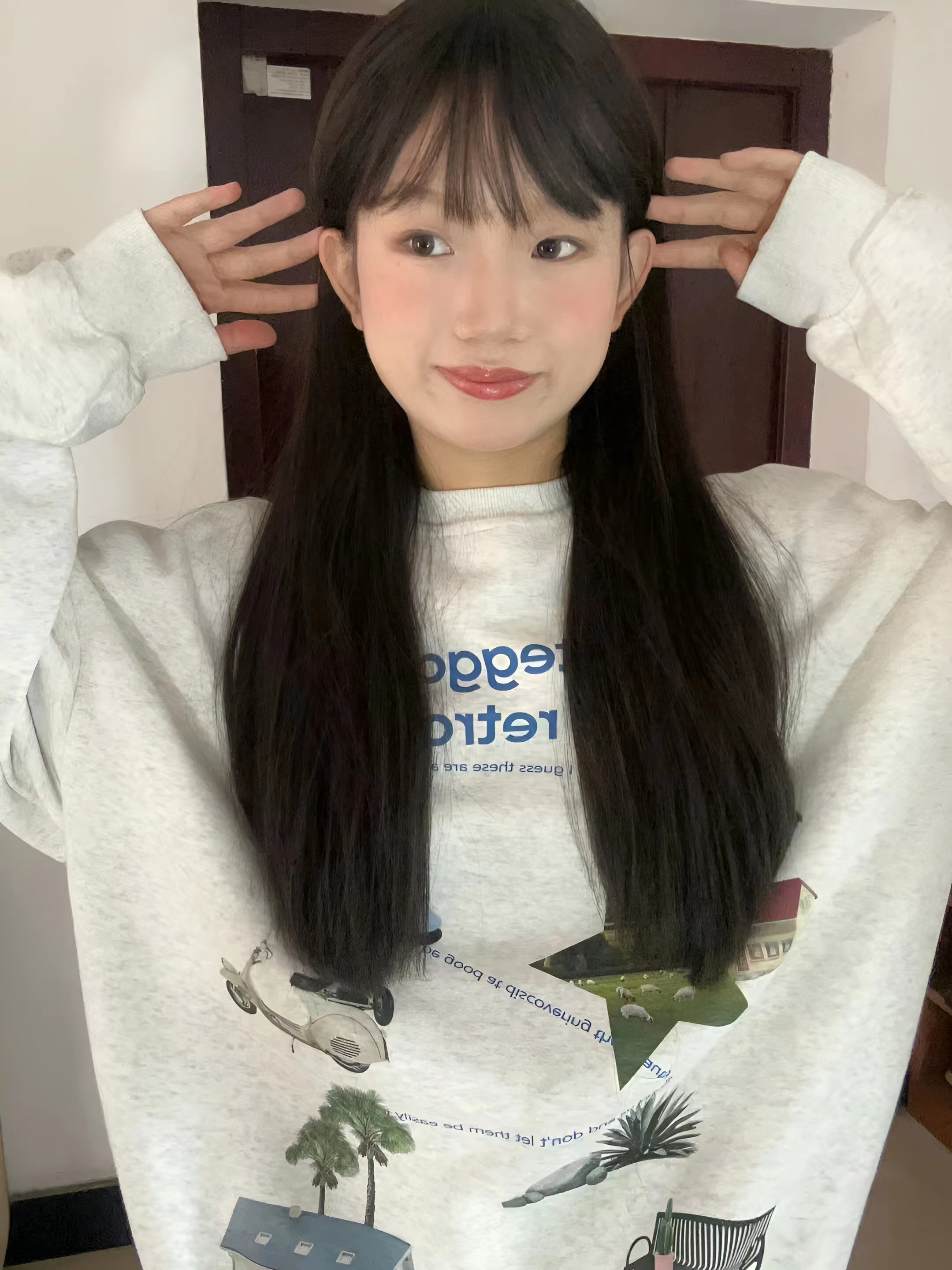 防棉華棉複合牛奶絲300克/銀狐絨400克圓領衛衣女