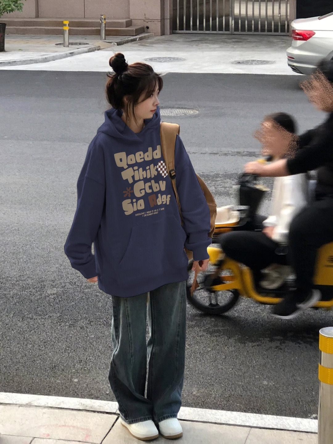 CVC棉麵食毛華棉復牛奶絲薄款300克加絨400克印花連帽衛衣女