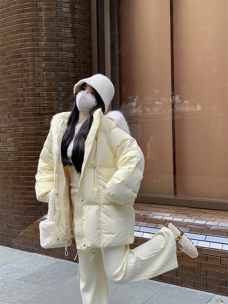 Real shot of winter cheese bag ~ 90 white duck down fur collar down jacket for women winter high-end thickened jacket