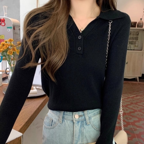 Half turtleneck black knitted bottoming sweater wool women's autumn and winter  new high-end slim long-sleeved inner sweater