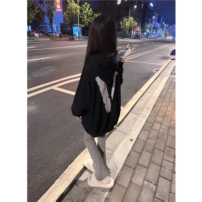 華棉複合牛奶絲秋冬薄款300克加絨400克印花無口袋連帽衛衣女