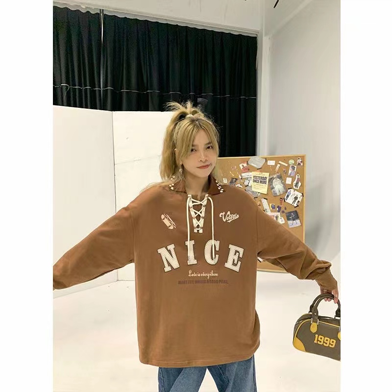 Thin, velvet official 6535 fabric long-sleeved printed T-shirt