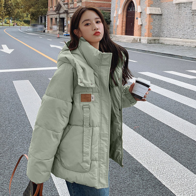 Real shot of down cotton-padded clothes for women in winter 2023 new workwear thick coat oversize bread coat cotton-padded jacket