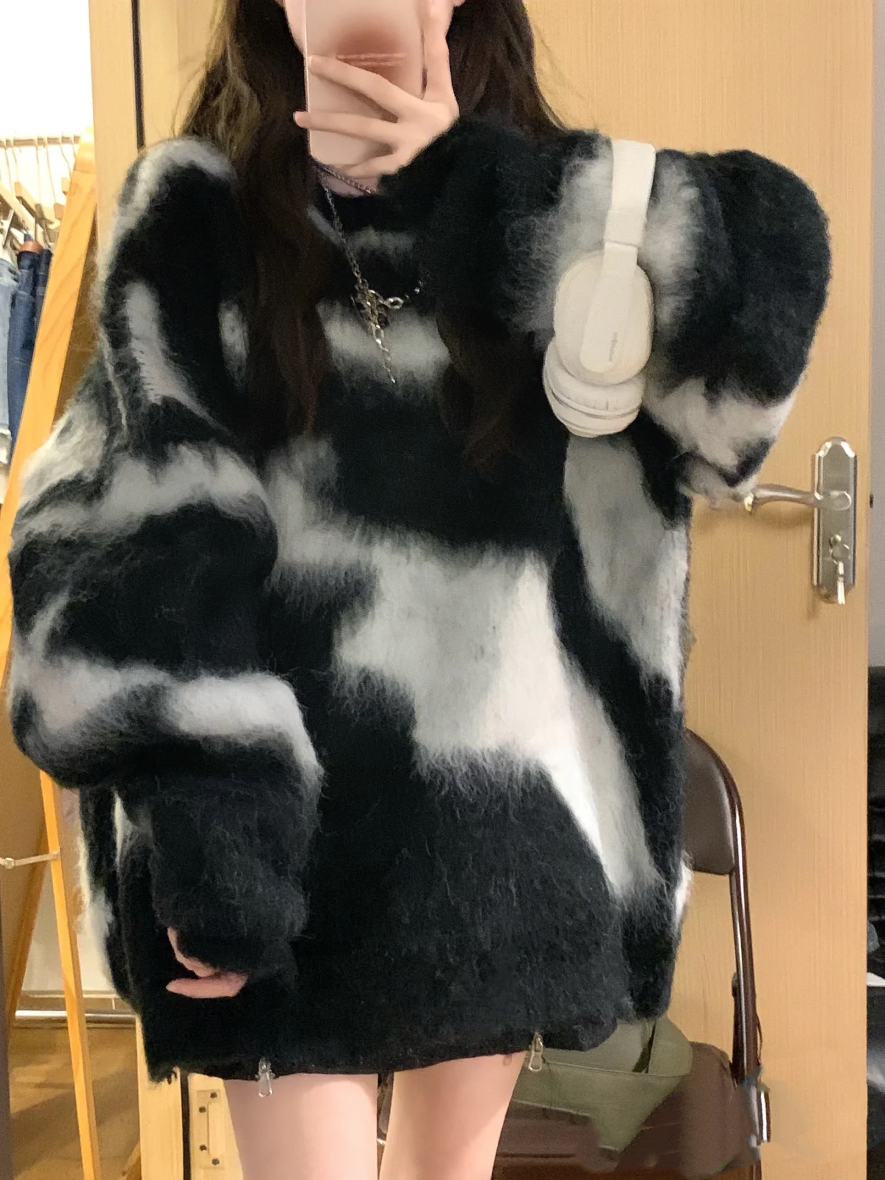 軟軟糯糯的毛衣女秋冬設計感復古慵懶風條紋高級感加厚外穿針織衫