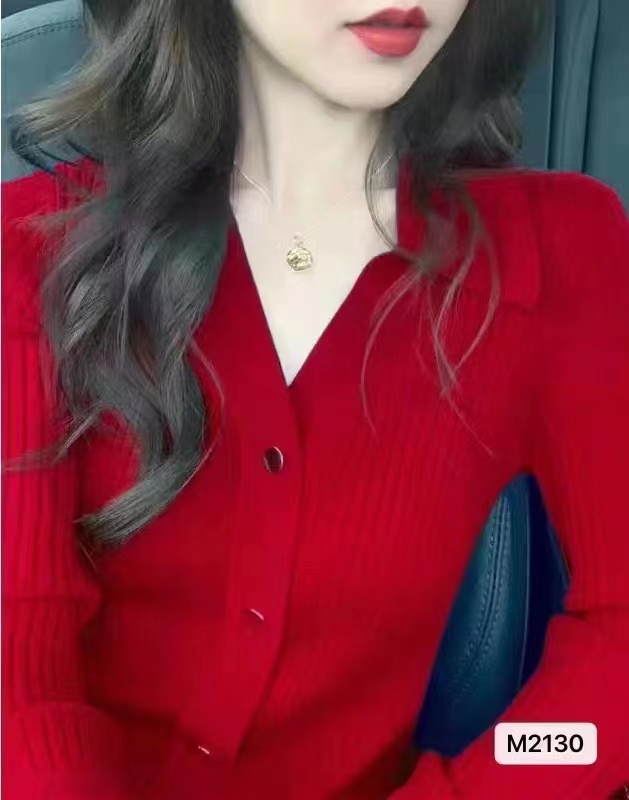 秋季新款韓版氣質優雅翻V領純色喇叭袖開衫上衣女